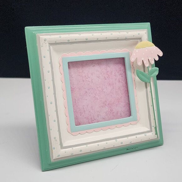 Hand Painted Floral Picture Frame By Bonnie Lynn Pastel Colors Easter - Picture 1 of 11
